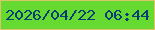 文字の大きさ：4、枠の色：d8c66b、背景の色：66da30、文字の色：043e76 無料ブログパーツのブログ時計