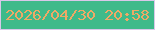 文字の大きさ：5、枠の色：d8c8e9、背景の色：3eba8a、文字の色：eea966 無料ブログパーツのブログ時計