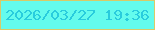 文字の大きさ：1、枠の色：d8ca68、背景の色：64fbed、文字の色：29ccdd 無料ブログパーツのブログ時計