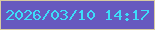 文字の大きさ：4、枠の色：d8cba1、背景の色：6759bf、文字の色：3cddf9 無料ブログパーツのブログ時計