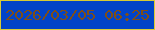 文字の大きさ：1、枠の色：d8cc35、背景の色：0244c8、文字の色：7f4e17 無料ブログパーツのブログ時計