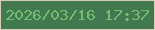 文字の大きさ：3、枠の色：d8cdb7、背景の色：437951、文字の色：73bf70 無料ブログパーツのブログ時計