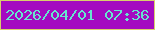 文字の大きさ：1、枠の色：d8cf6d、背景の色：a40ac1、文字の色：66e6cf 無料ブログパーツのブログ時計