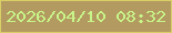 文字の大きさ：1、枠の色：d8d066、背景の色：b39a60、文字の色：c8f589 無料ブログパーツのブログ時計