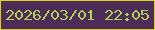 文字の大きさ：1、枠の色：d8d11f、背景の色：4e2c58、文字の色：b0d159 無料ブログパーツのブログ時計