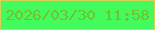 文字の大きさ：2、枠の色：d8d158、背景の色：43fb5c、文字の色：75c02e 無料ブログパーツのブログ時計