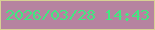 文字の大きさ：4、枠の色：d8d194、背景の色：b683a0、文字の色：42e780 無料ブログパーツのブログ時計