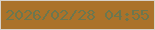 文字の大きさ：3、枠の色：d8d1c9、背景の色：ab722a、文字の色：6c774f 無料ブログパーツのブログ時計