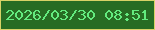 文字の大きさ：2、枠の色：d8d266、背景の色：276c23、文字の色：63ea7e 無料ブログパーツのブログ時計