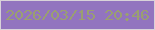 文字の大きさ：2、枠の色：d8d2d9、背景の色：9274bf、文字の色：9a9f71 無料ブログパーツのブログ時計