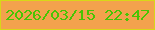 文字の大きさ：5、枠の色：d8d718、背景の色：f3a24d、文字の色：47c503 無料ブログパーツのブログ時計