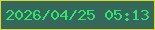 文字の大きさ：1、枠の色：d8d82f、背景の色：36675b、文字の色：31e46c 無料ブログパーツのブログ時計