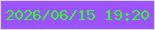 文字の大きさ：4、枠の色：d8d8d8、背景の色：9c53fe、文字の色：29ff22 無料ブログパーツのブログ時計
