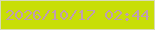 文字の大きさ：1、枠の色：d8dbb6、背景の色：c8de07、文字の色：c09db1 無料ブログパーツのブログ時計