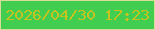 文字の大きさ：3、枠の色：d8dc97、背景の色：40cd50、文字の色：c5c31f 無料ブログパーツのブログ時計