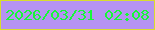 文字の大きさ：2、枠の色：d8de2d、背景の色：b693f2、文字の色：17f838 無料ブログパーツのブログ時計