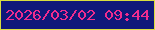文字の大きさ：4、枠の色：d8de3f、背景の色：0f187a、文字の色：ef2c8e 無料ブログパーツのブログ時計