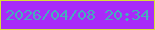 文字の大きさ：1、枠の色：d8df37、背景の色：a82bf9、文字の色：45adbc 無料ブログパーツのブログ時計