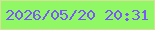 文字の大きさ：2、枠の色：d8df9d、背景の色：91f865、文字の色：7b57fb 無料ブログパーツのブログ時計