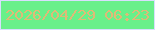 文字の大きさ：1、枠の色：d8dffd、背景の色：69f08a、文字の色：dfba77 無料ブログパーツのブログ時計
