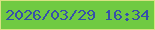 文字の大きさ：3、枠の色：d8e284、背景の色：70ca42、文字の色：3650a9 無料ブログパーツのブログ時計
