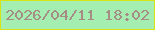 文字の大きさ：5、枠の色：d8e315、背景の色：a4eeb1、文字の色：a58c85 無料ブログパーツのブログ時計