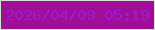 文字の大きさ：4、枠の色：d8e3d4、背景の色：a00d98、文字の色：9d1dcd 無料ブログパーツのブログ時計