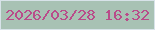 文字の大きさ：1、枠の色：d8e3e9、背景の色：a8c2b4、文字の色：b94c8a 無料ブログパーツのブログ時計