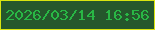 文字の大きさ：2、枠の色：d8e410、背景の色：25572c、文字の色：29b745 無料ブログパーツのブログ時計