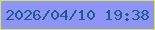文字の大きさ：4、枠の色：d8e543、背景の色：8e94f8、文字の色：1a5d8f 無料ブログパーツのブログ時計
