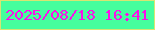 文字の大きさ：3、枠の色：d8e572、背景の色：46fe9d、文字の色：fc0fea 無料ブログパーツのブログ時計