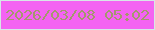 文字の大きさ：2、枠の色：d8e6e7、背景の色：f463f2、文字の色：a4986d 無料ブログパーツのブログ時計