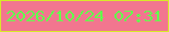 文字の大きさ：5、枠の色：d8e929、背景の色：f2768f、文字の色：64fd4d 無料ブログパーツのブログ時計