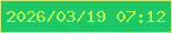 文字の大きさ：2、枠の色：d8ea74、背景の色：19ca66、文字の色：c6fe4d 無料ブログパーツのブログ時計