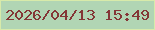 文字の大きさ：2、枠の色：d8eaaa、背景の色：b1d5b4、文字の色：843637 無料ブログパーツのブログ時計