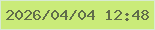 文字の大きさ：3、枠の色：d8ead2、背景の色：caeb79、文字の色：616d4a 無料ブログパーツのブログ時計