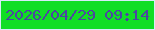 文字の大きさ：1、枠の色：d8ecf8、背景の色：11de25、文字の色：4c46a1 無料ブログパーツのブログ時計