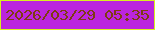 文字の大きさ：5、枠の色：d8f11f、背景の色：bb25de、文字の色：7e3c12 無料ブログパーツのブログ時計