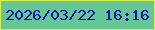 文字の大きさ：5、枠の色：d8f149、背景の色：65c698、文字の色：1312aa 無料ブログパーツのブログ時計