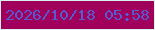 文字の大きさ：4、枠の色：d8f2e7、背景の色：a0005c、文字の色：575bcf 無料ブログパーツのブログ時計