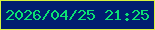 文字の大きさ：5、枠の色：d8f33e、背景の色：001e70、文字の色：0be173 無料ブログパーツのブログ時計
