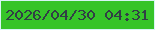 文字の大きさ：5、枠の色：d8f5f6、背景の色：36c429、文字の色：313f45 無料ブログパーツのブログ時計