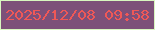 文字の大きさ：5、枠の色：d8f6bf、背景の色：7d5079、文字の色：ef5857 無料ブログパーツのブログ時計