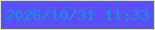 文字の大きさ：5、枠の色：d8f752、背景の色：5b4ffa、文字の色：0f97d1 無料ブログパーツのブログ時計