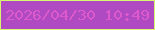 文字の大きさ：3、枠の色：d8f770、背景の色：b04ac2、文字の色：dc5acc 無料ブログパーツのブログ時計
