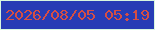 文字の大きさ：5、枠の色：d8f7df、背景の色：273cb5、文字の色：d54e45 無料ブログパーツのブログ時計