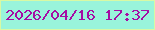 文字の大きさ：3、枠の色：d8f9a4、背景の色：99f4db、文字の色：a50da4 無料ブログパーツのブログ時計