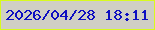 文字の大きさ：4、枠の色：d8fb1e、背景の色：d0cfc5、文字の色：0e0ec1 無料ブログパーツのブログ時計