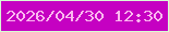 文字の大きさ：5、枠の色：d8fdd5、背景の色：c501c2、文字の色：fbb8ef 無料ブログパーツのブログ時計