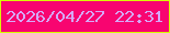 文字の大きさ：5、枠の色：d8fe05、背景の色：f80570、文字の色：d5a9fb 無料ブログパーツのブログ時計